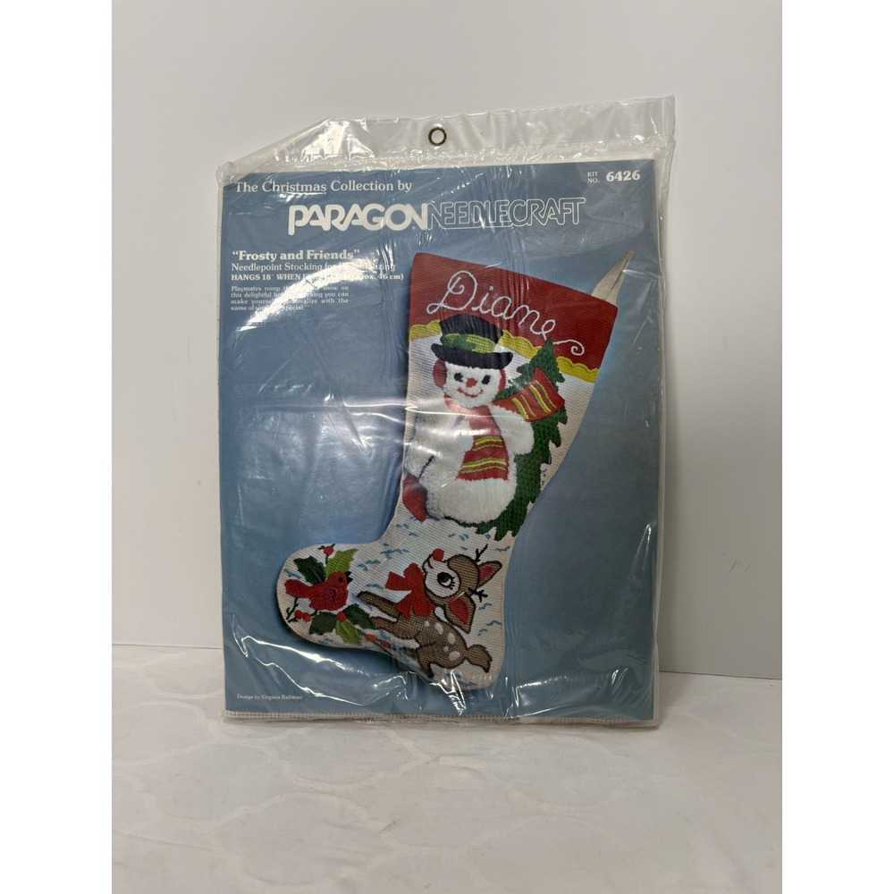 Frosty & Friends Needlepoint Christmas Stocking Kit Rudolph Paragon 6426 Sealed